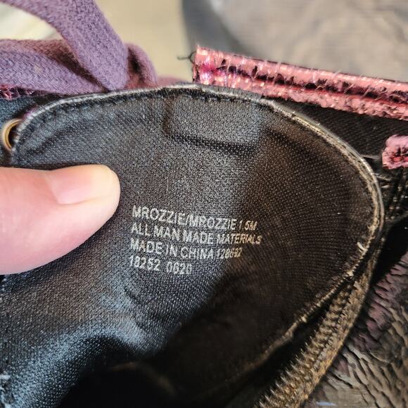 MADDEN GIRL Combat Boot Big Girl 5M Rozzie Black Purple Patent Leather Goth Rare - Picture 4 of 12